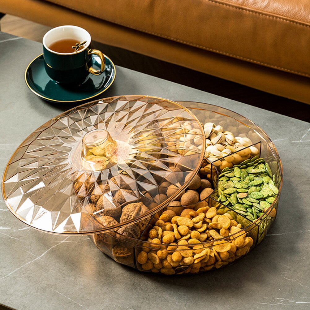 Multi Compartment Food Storage Tray Snack Storage Container Dried Fruit Snack Plate