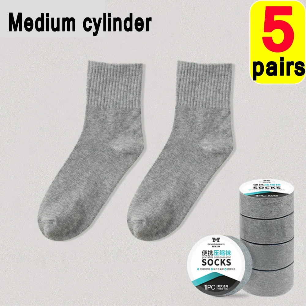 Calcetines de viaje desechables para hombres y mujeres, calcetines de compresión lavables, calcetines de algodón de compresión portátiles una sola vez para viajes de negocios: Castaño