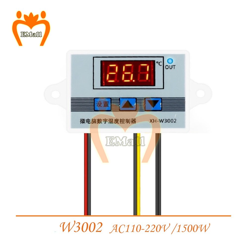 XH-W3002 W3002 Ac 110V-220V Dc 24V Dc 12V Led Digitale Thermoregulator Thermostaat Temperatuur Controller schakelaar Meter: W3002 110V-220V