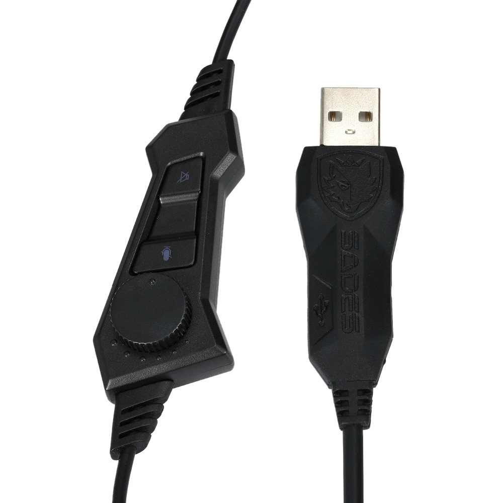 SADES A6 7.1 Stereo headphones 2.2m USB Cable Gaming headset with Mic Voice Control for Laptop Computer