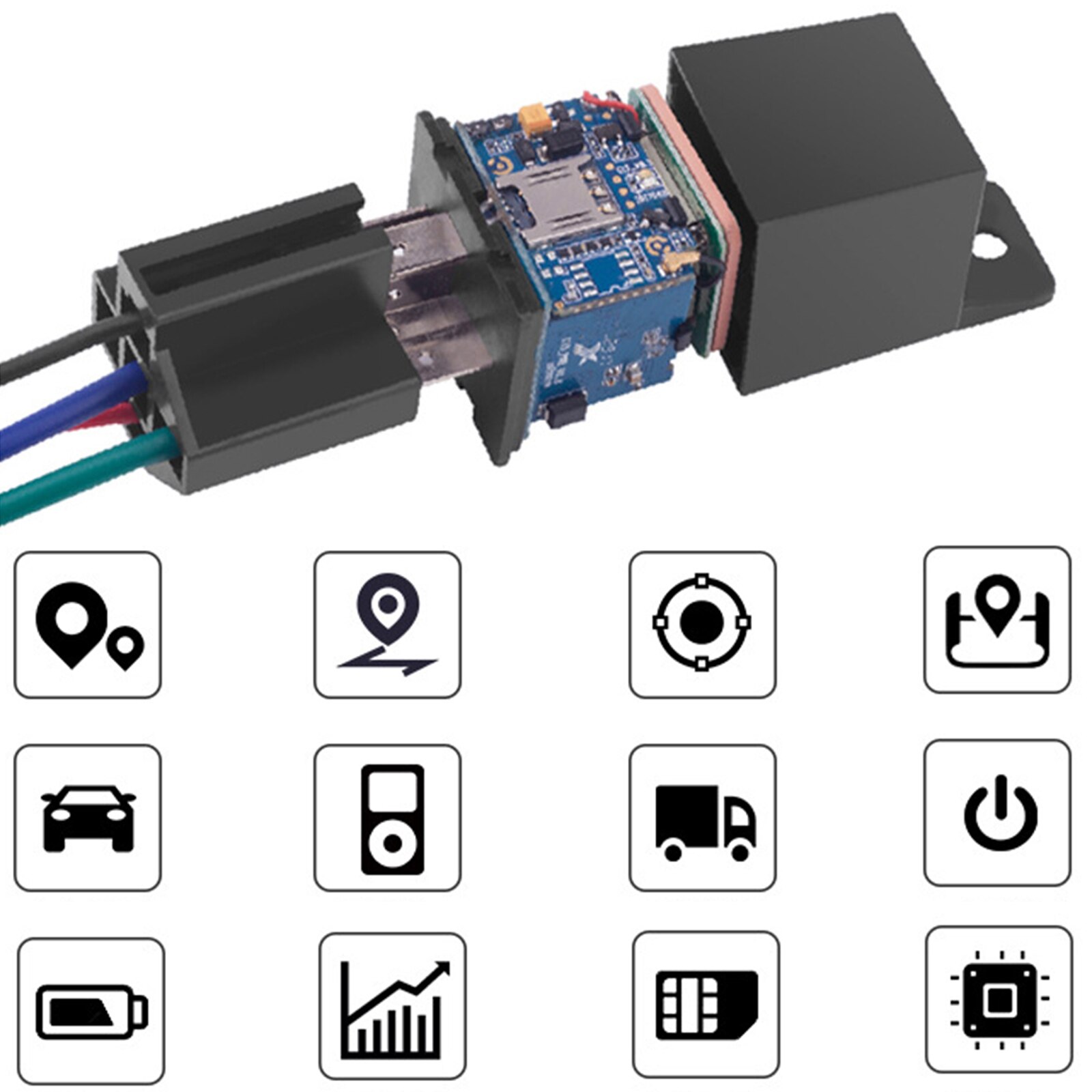 Car Mini GPS Locator Vehicle Anti-Lost Real-Time Tracking Device Alarm Support App Control Remote Power Off Cut Off Oil Tracking