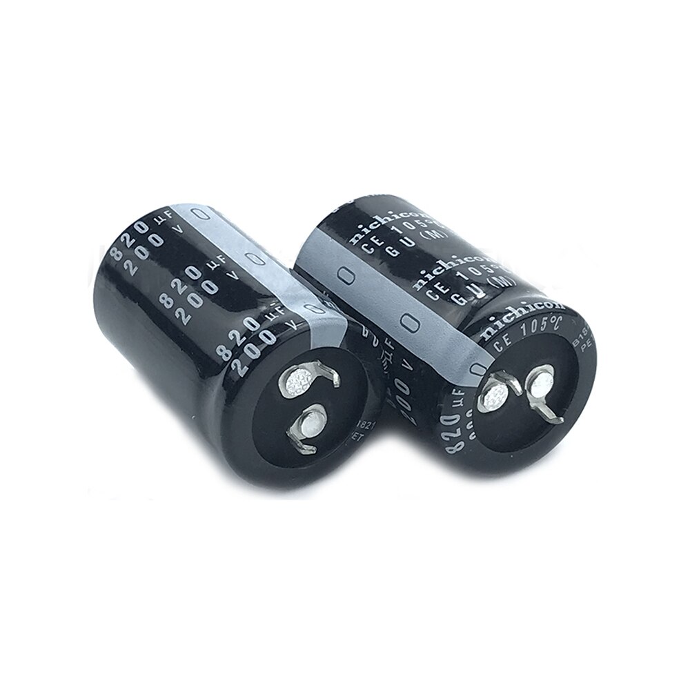 2 uds 200V/820UF Nichicon cuerno condensadores 10mm de paso 105 ℃ 820UF 200V 22X40 22X50 25X30 25X35 25X50 30X30 35X30mm