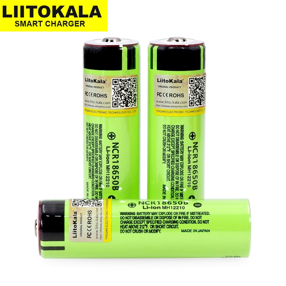 1-20PCS Liitokala original NCR18650B 3.7V 3400mAh 18650 rechargeable lithium battery for flashlight battery Bonus cap