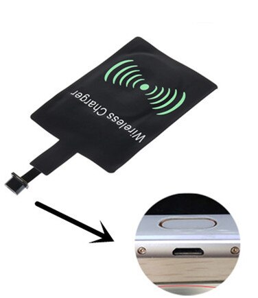 QI Wireless Charger Receiver 5V/2A Coil Charging Type C Adapter Patch For Xiaomi Redmi Note 7 5 For Huawei P20 Lite Samsung A50: For Android Forward