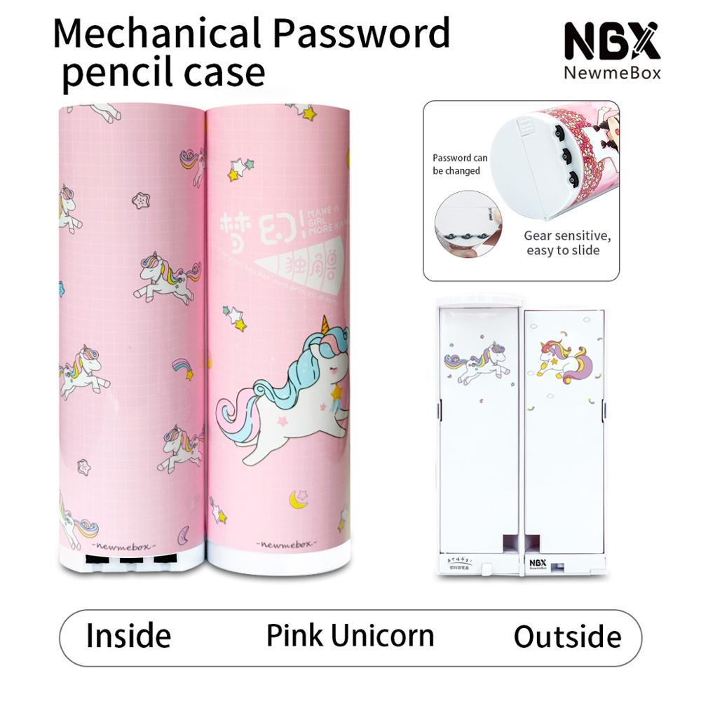 NBX cute animal pattern cylindrical stationery case made in China ins mechanical code lock pencil box Pencil cases for office: password simple  03