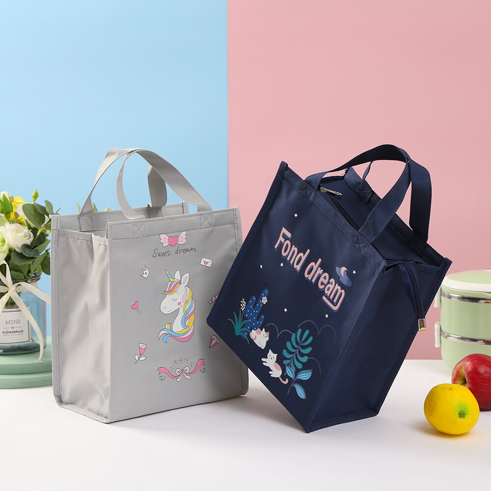 Verdikte Waterdichte Draagbare Thermische Lunch Tas Voedsel Verse Bento Pouch Kantoor Picknick Drinken Koude Isolatie Organizer Tote