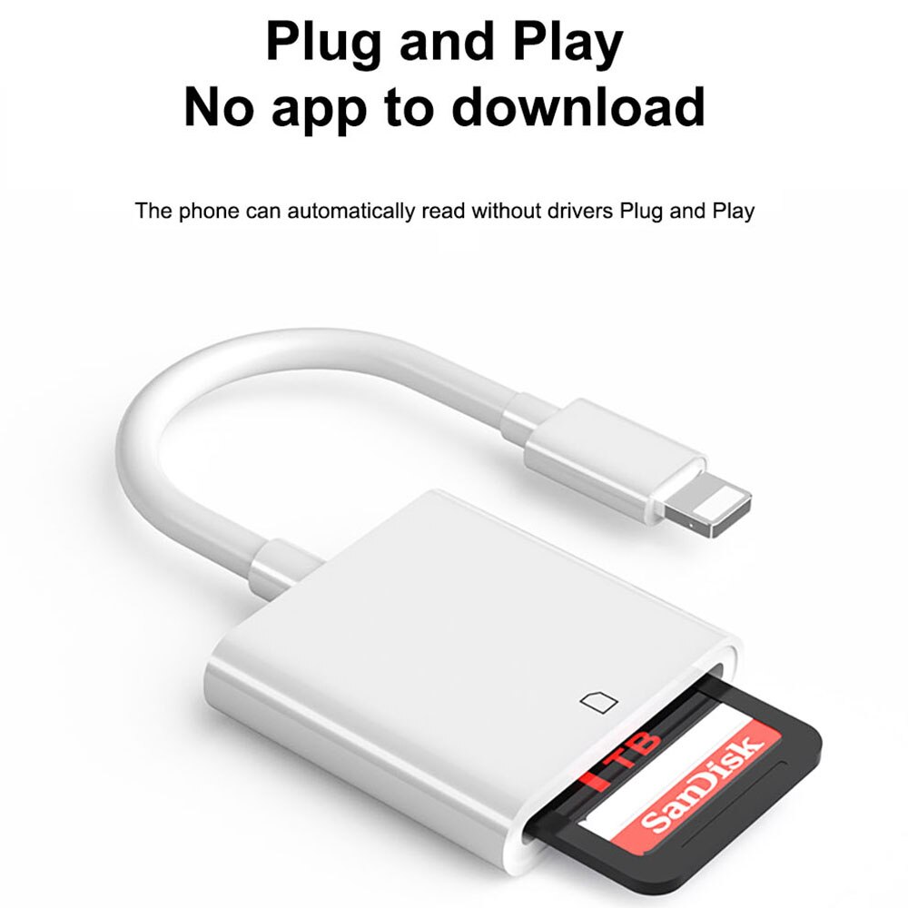 Lighting SD Card Reader Adapter Flash Drive Smart Memory Tool For Iphone Ipad
