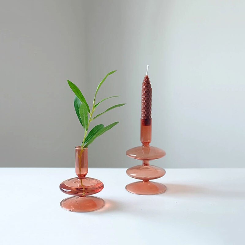 Candle Holder Home Decor Vase Glass Candle Holder Stand European Room Decoration Accessories Wedding Decoration Candlestick