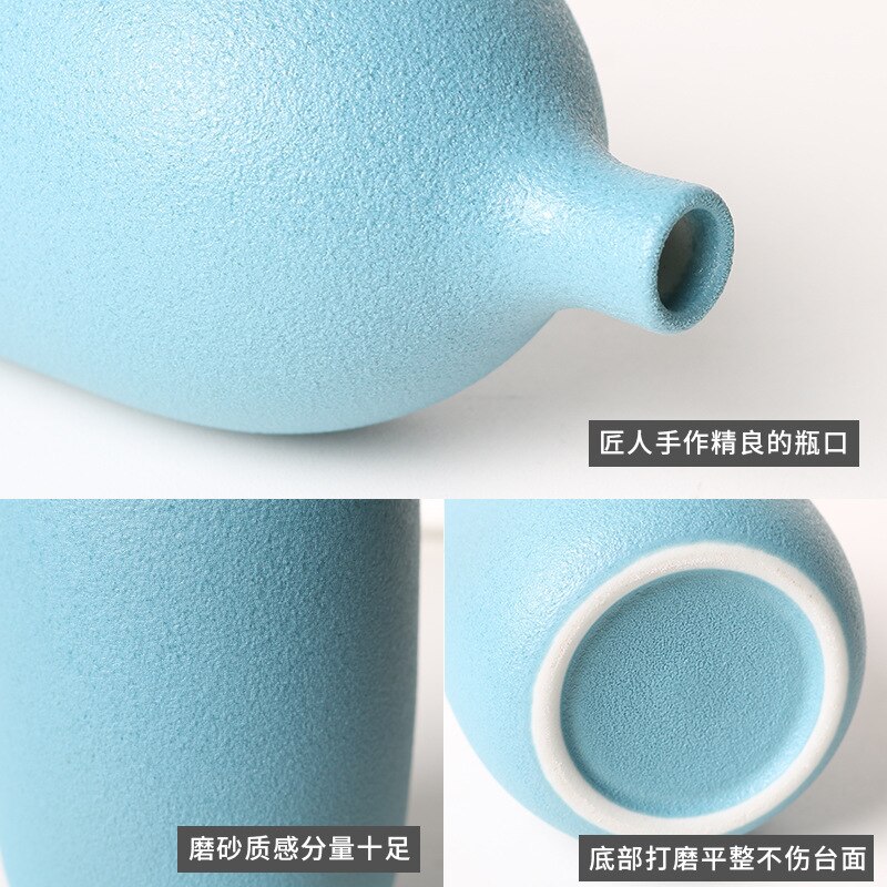 Nordic Style Ins Jingdezhen Ceramic Vase Flower Arrangement Dried Flower Simple Hydroponic Flower Device Living Room