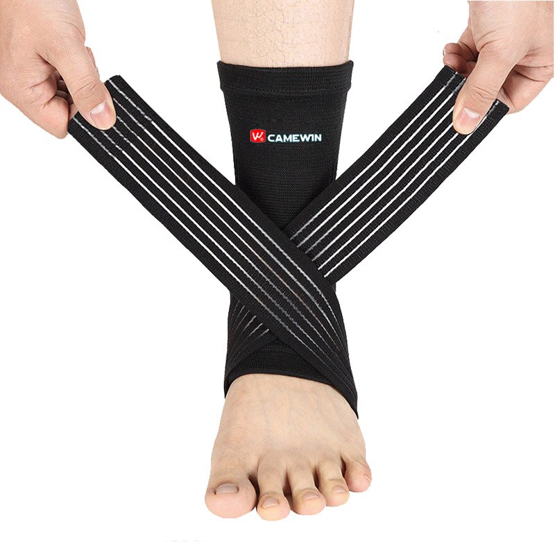 CAMEWIN Enkel Ondersteuning Verstelbare Hoge Elastische Bandage Compressie Breien Sport Protector Basketbal Voetbal Enkel Protector