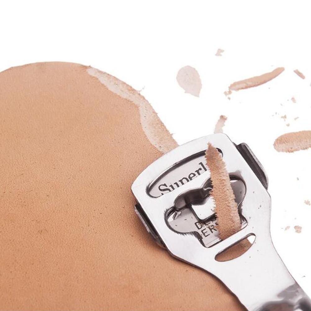 Leather Thinning Knife Stainless Steel Peeler Leather Cutting Tool with 10 Blades #CO