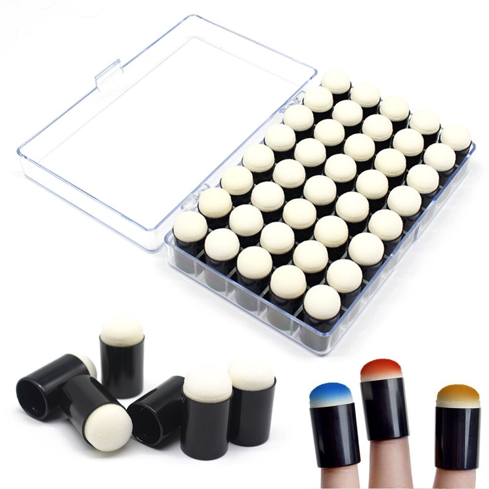 40pcs School Painting Craft Set DIY Paint Drawing Sponge Foam Finger Chalk Ink Applying Chalk Inking Staining Sponge Art Tools