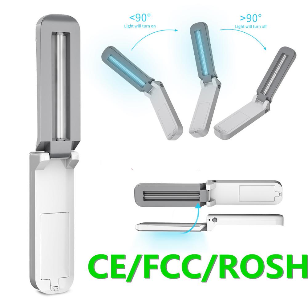 Foldable Battery Charging UV germicidal lamp UVC Sterilization Stick UV Sanitizer Light Cold Cathode UV Lamp