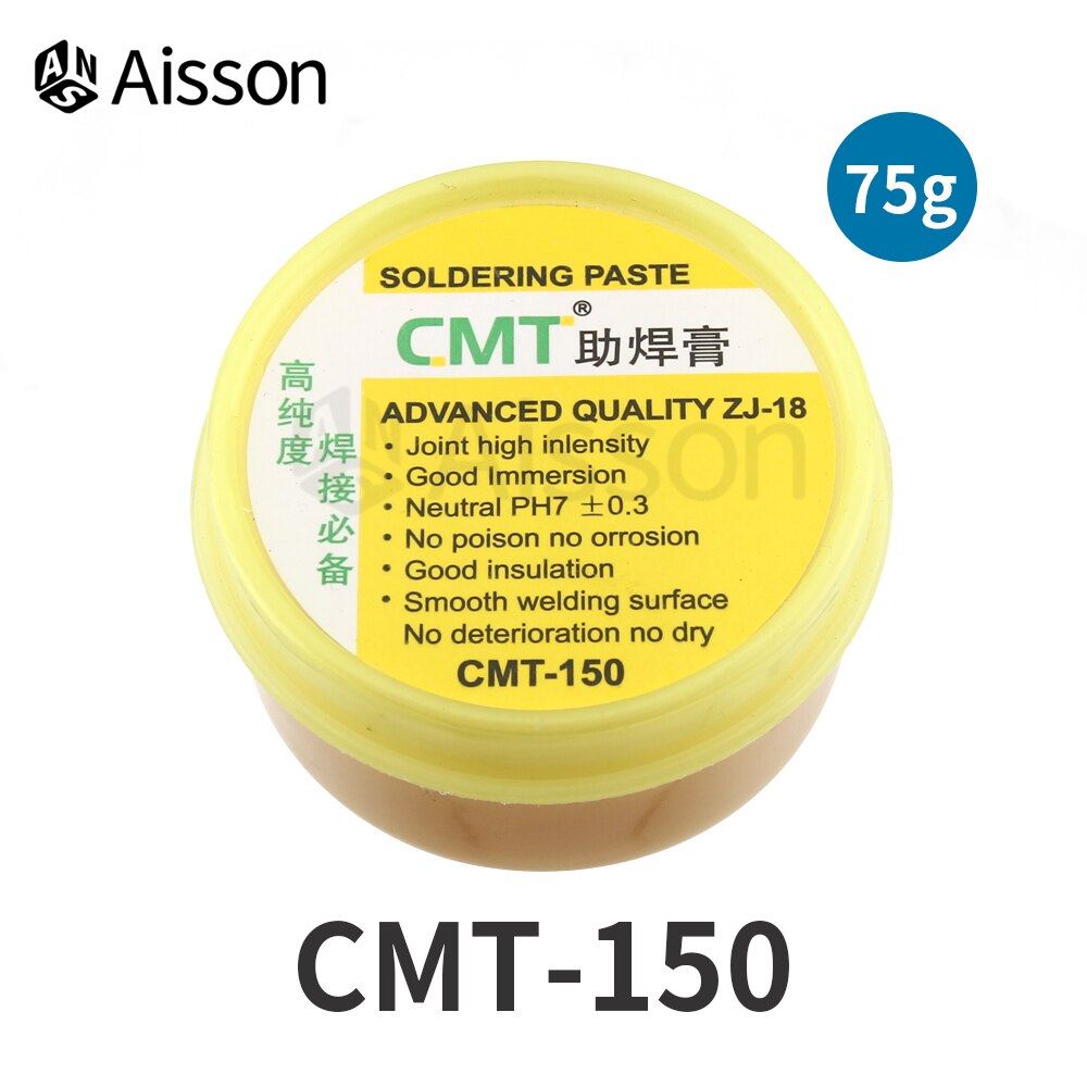 ZJ-18 Soldering Paste Mild Rosin Soldering Paste Flux PCB IC Parts Welding Soldering Gel Tool for Metalworking: CMT-150 75g