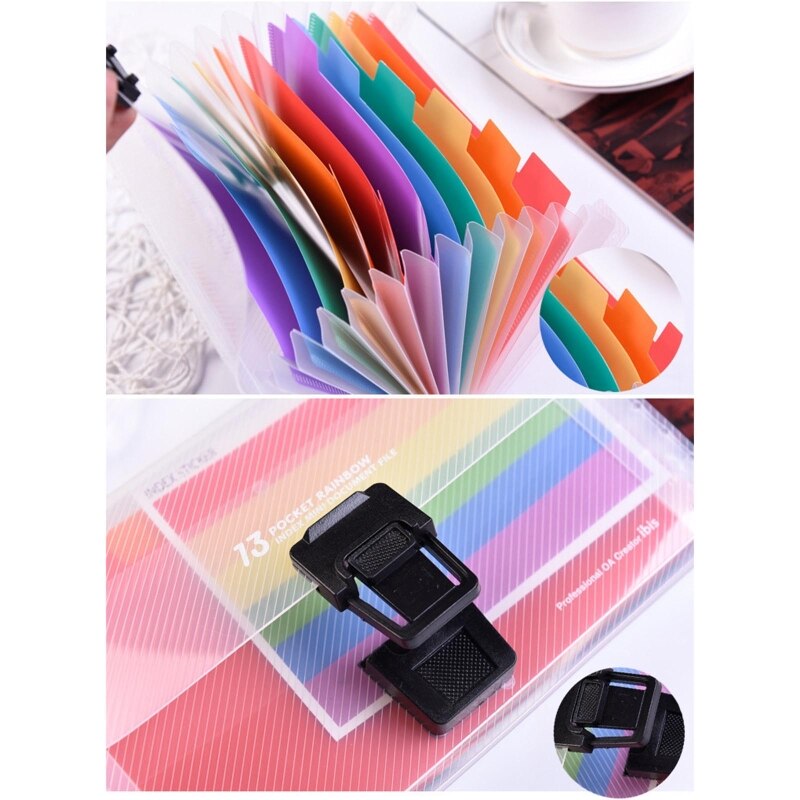 Multi-layer File Wallet A6 Receipt Folder File Organizer Folder Document Folder Box for School Office Business Travel N0HC