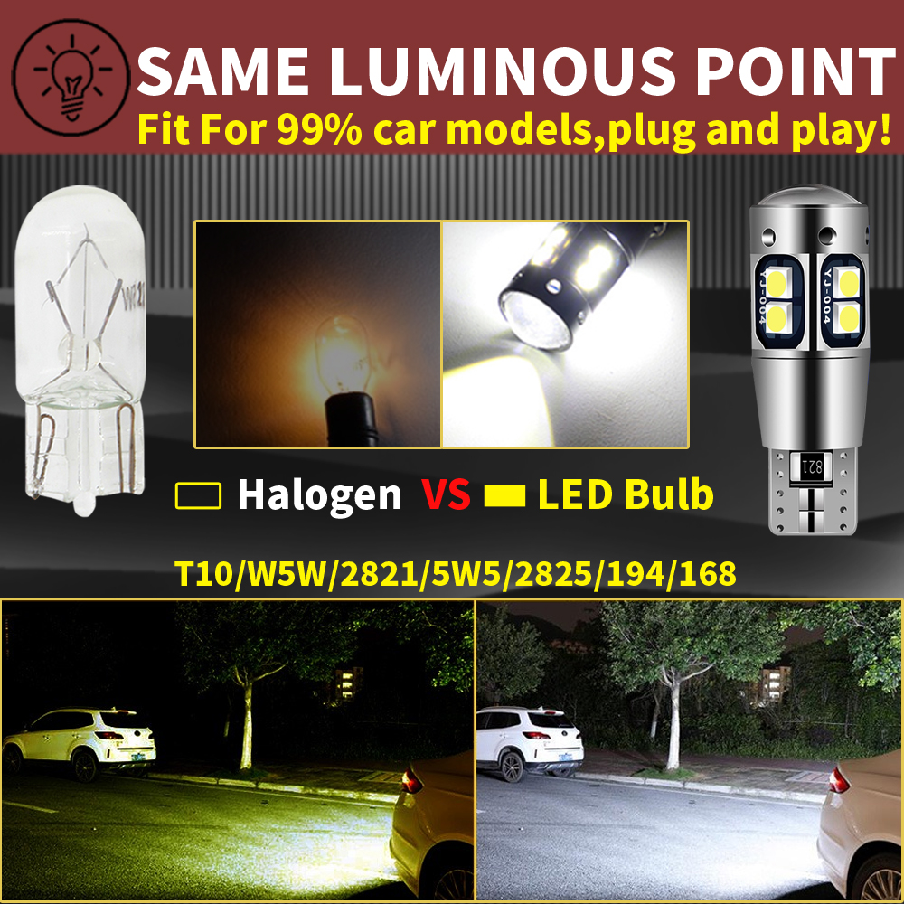2 uds Canbus T10 W5W 5W5 WY5W LED 3030 10-SMD bombilla de luz de estacionamiento de posición lateral para VW T4 T5 Golf Tiguan Jetta City Touran Passat