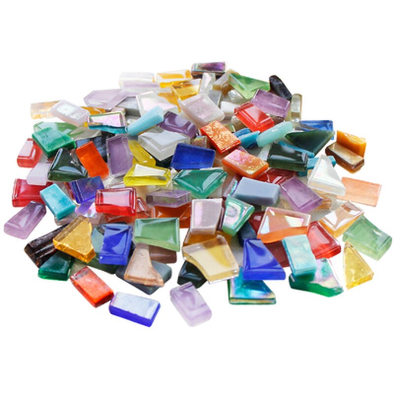 Carreaux de mosaïque en verre de cristal de couleurs mélangées, Puzzle, matériel artisanal pour enfants/enfants, 230g