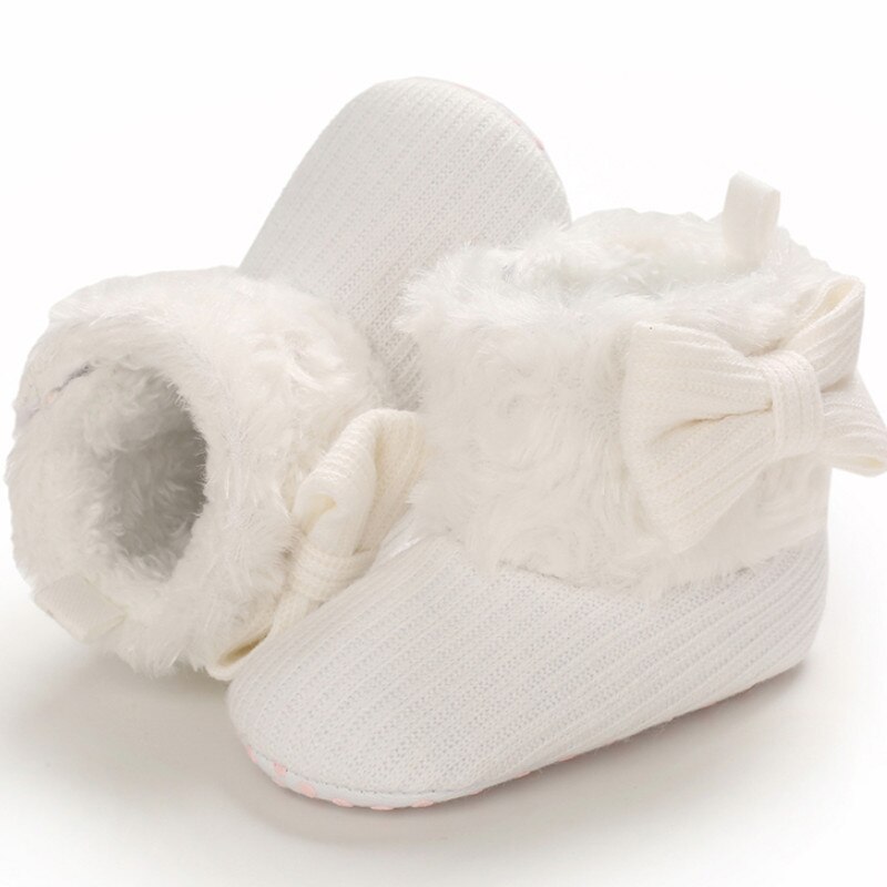 Winter Baby Strik Warm Boot, Effen Kleur Zachte Comfortabele Mooie Anti-Slip Prewalker Baby Schoenen: 3 / 11