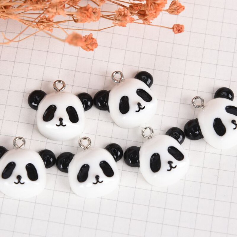 20 stücke Emails Cartoon Panda Charms DIY Handgemachte Haar Armband Halskette Ohrring Schmuck Zubehör Anhänger Material