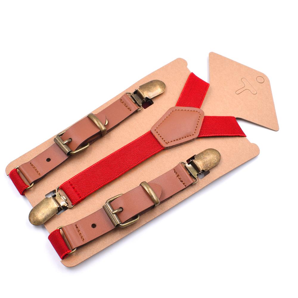 10 pcs\lot Lovely Kids Suspenders Baby Bretels Adjustable 3 Clip Braces Boys Girls Y-Back PU Leather Suspender
