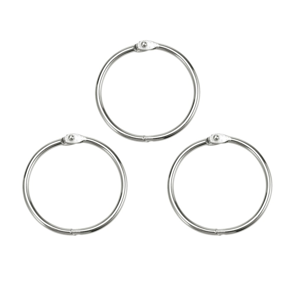 50pcs Loose Leaf Binder Rings Metal Scrapbooking Book Ring Keychain Clip Holder for Photo Paper Organization(Inner Diameter:25mm: Silver