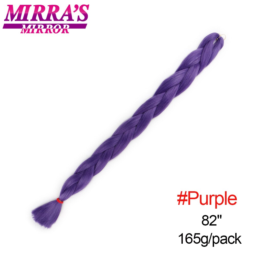 Mirra's Mirror – Extensions de tresses synthétiques Jumbo, 82 pouces, tresses Afro colorées rose bleu gris noir: # Violet