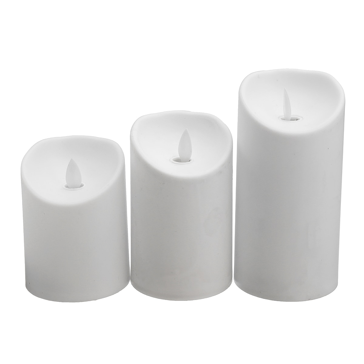 3pcs/Set Luminara Ivory Flameless Candle Moving Wick Simulation Candle Lamp Party Wedding Birthday Decorations
