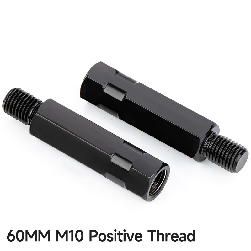 Longer Extension Black Motorcycle Rearview Mirror Adapters M8 8mm M10 10mm Anti clockwise Right Left Hand Thread Changing Screws