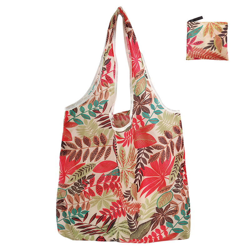 Sacs de courses portables à la , diverses impressions et grande capacité, en Nylon pratique, facile à plier, paquet essentiel de voyage: Beige