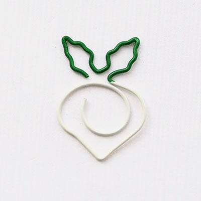 5 pièces Mignon Carotte Trombones Radis Blanc Modélisation Clip Mini Kawaii Signet Trombone Papeterie Bureau Fournitures Scolaires: B 5 Pcs