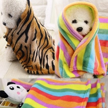 Kjæledyr hund katt tepper matte håndkle regnbue tiger myk varm ull korall fleece sovemadrass pute pute