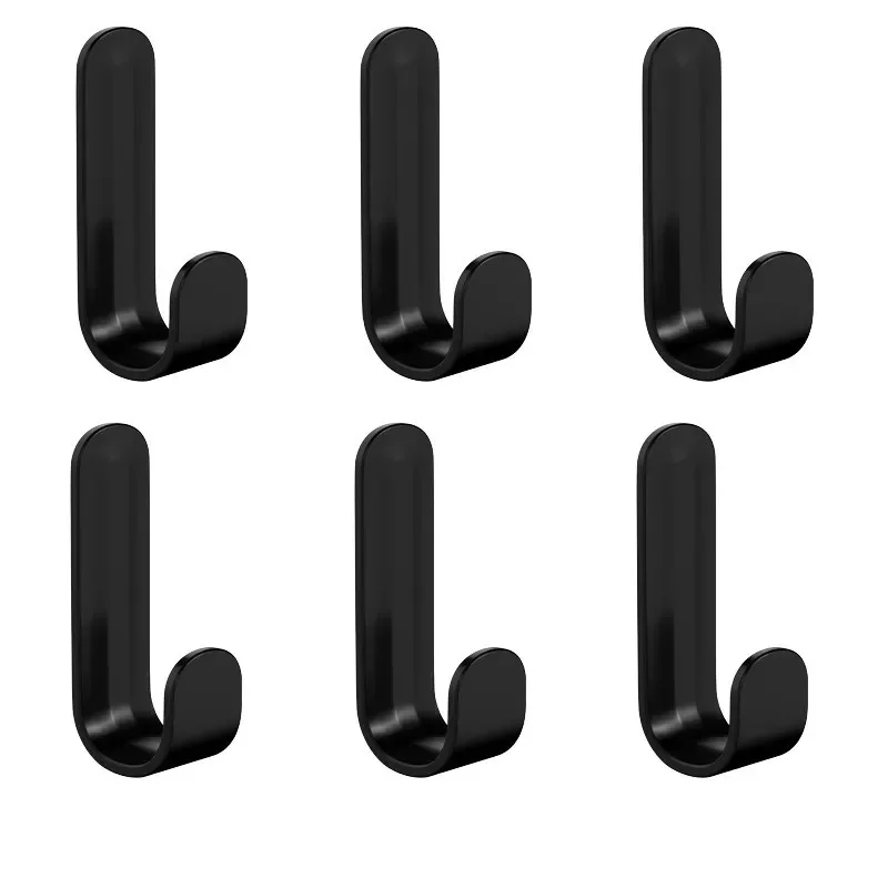 48/6PCS Self Adhesive Wall Hook Strong Without Drilling Coat Bathroom Door Kitchen Towel Hanger Hooks Home Storage Accessories: XL / plum