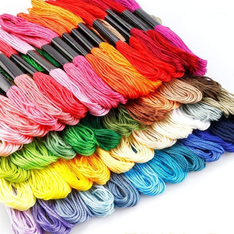 Dmc – fil à broder en soie, 200 couleurs, écheveaux de couture en coton, point de croix, bricolage, Bracelet tressé