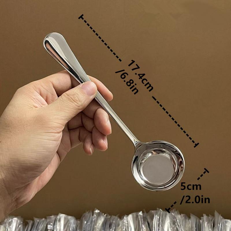 1/2 stuks roestvrijstalen lepel met lange steel - platte bodem food-grade duurzaam schoon te maken voor rijstsoepnoedels dessert