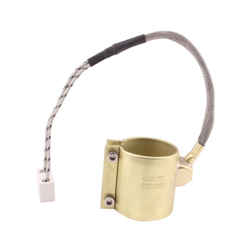 Calentador eléctrico de banda de latón, barril de cobre, 42x50mm, 220v, 280w, para extrusora, pegamento a prueba de fugas, 19QE