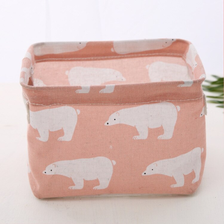 Cartoon Desktop Opslag Mand Leuke Flamingo Waterdichte Organizer Katoen Linnen Diversen Opbergdoos Kast Ondergoed Tas: pink