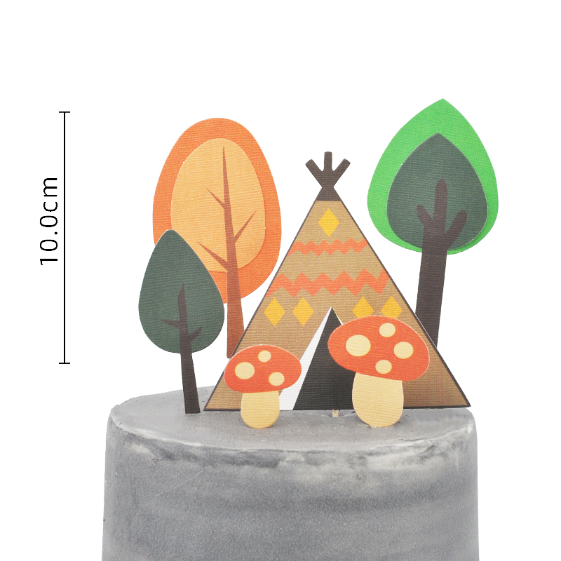 Décoration de gâteau en forme d&#39;arbre, animaux, hérisson, renard, grenouille, pour fête d&#39;anniversaire, fournitures de pâtisserie, décoration de Dessert pour réception pour bébé: 4