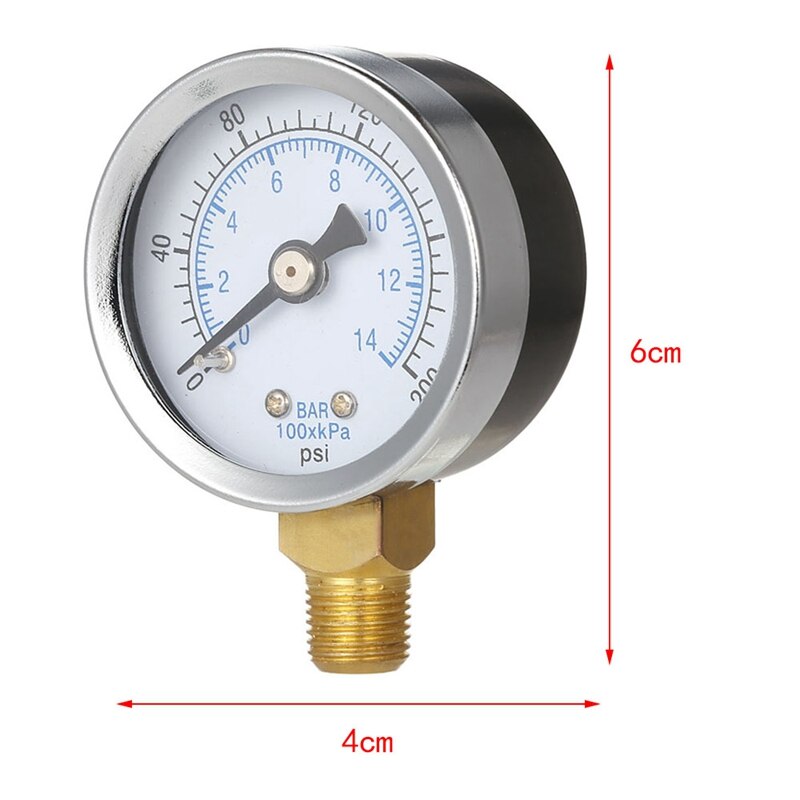 Ts-40-14 Bar 0-200 Psi 0-14 Bar Pressure Gauge 1/8 Male Npt Pressure Gauge Air Compressor Hydraulic Vacuum Gauge Manometer