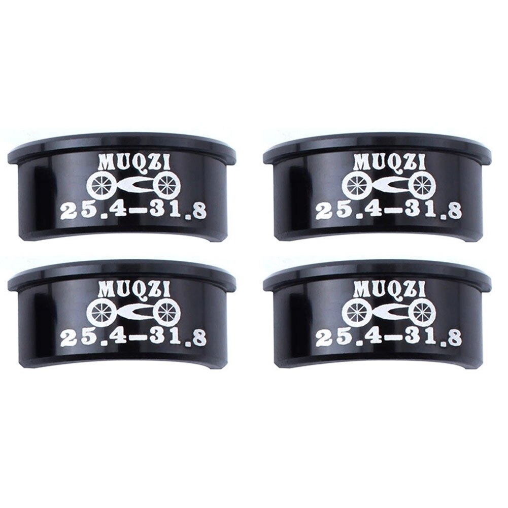 4 stuks fietsstuur conversieblad 25.4 to 31.8 mm installatie opening afstelling transformator racefiets fixed gear opvouwbaar: Zwart