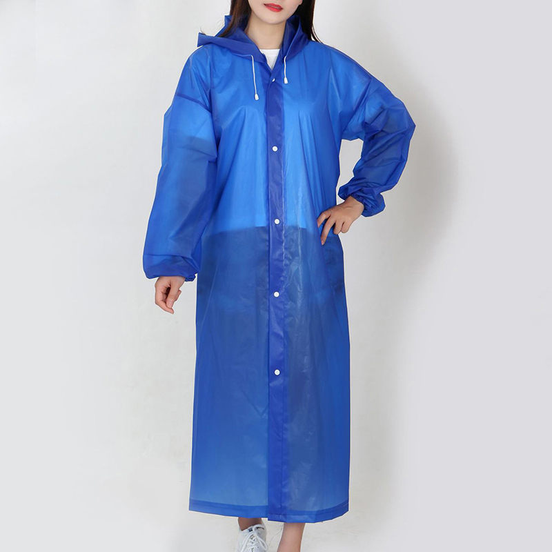 Chubasquero de EVA grueso de para mujer, impermeable portátil para exteriores, Poncho impermeable largo de mujer para viajar, acampar y hacer senderismo: 7