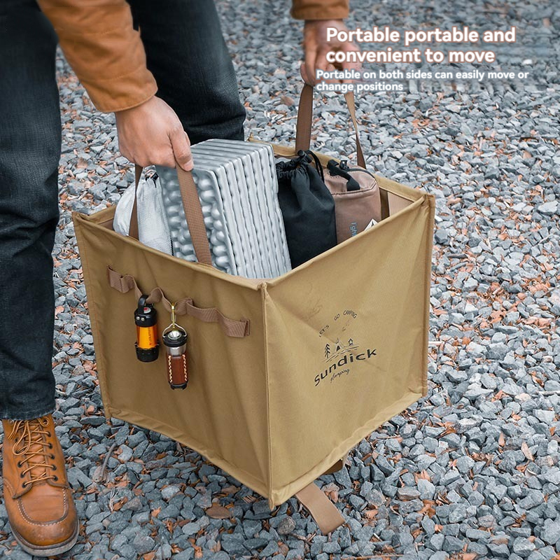 Hopfällbar papperskorg för utomhusbruk med stor kapacitet, bärbar soppåse för resor, camping