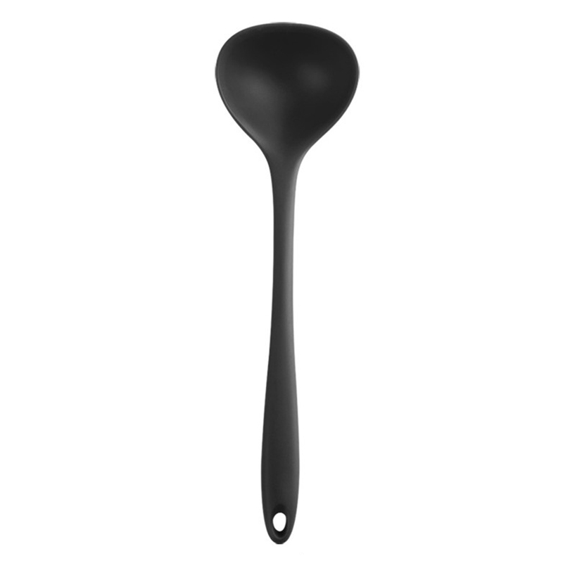 Silicone Kitchenware Cooking Utensils Set Non-stick Cookware Spatula Beaters Handle Kitchen Cooking Tool Set: Black 1