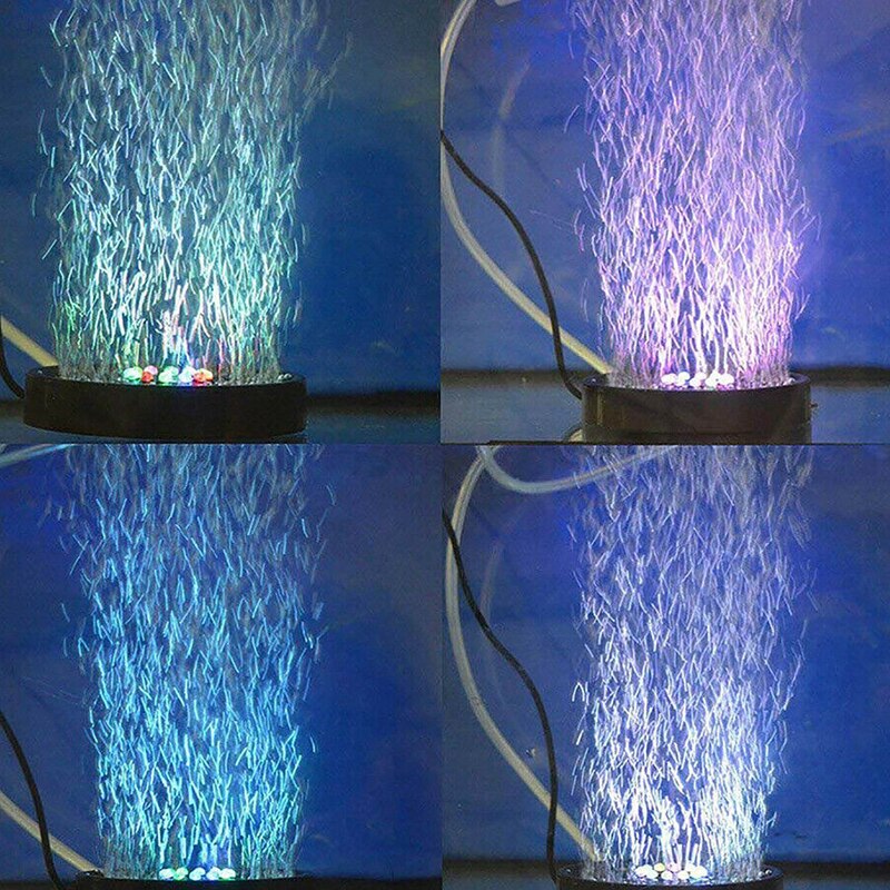 Submersible Underwater Fish Tank Light Color Changing LED Air Light Aquarium Air Bubble 6pcs Lamp Making Oxygen for Fish Tank