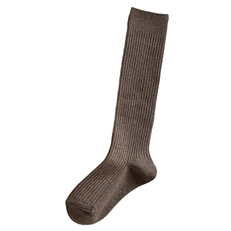 Calze da donna retrò nuova moda autunno casual tinta unita stile giapponese calzini caldi per donna morbidi calzini invernali al ginocchio lunghi: MULTI
