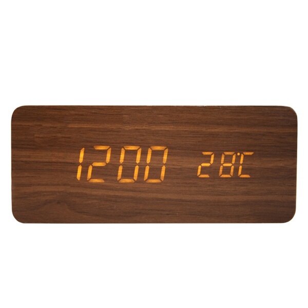 Horloge thermomètre numérique de bureau | Électrique, alarme avec téléphone sans fil, thermomètre numérique, horloge miroir HD, avec interrupteur date 12/24 h