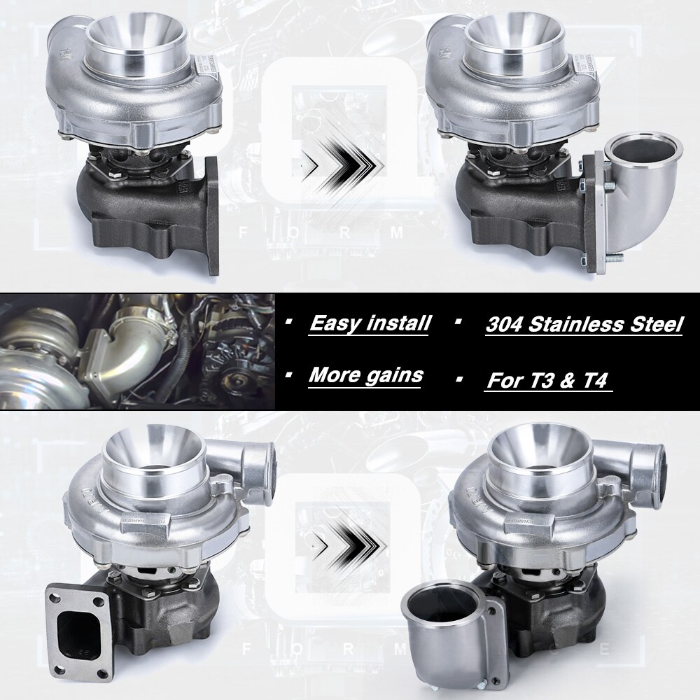 WLR - 2.5&quot; 3.0&quot; 3.5&quot; Vband 90 Degree Cast Turbo Elbow Adapter Flange 304 Stainless Steel For T3 T4 Turbocharger