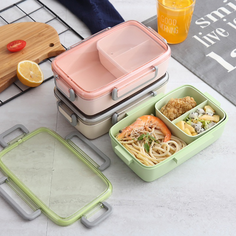 MICCK Microwaveable Lunchbox Met Compartimenten Kids Bento Box Lekvrije Voedsel Container School Lunchbox Met Zakken Voor Picknick