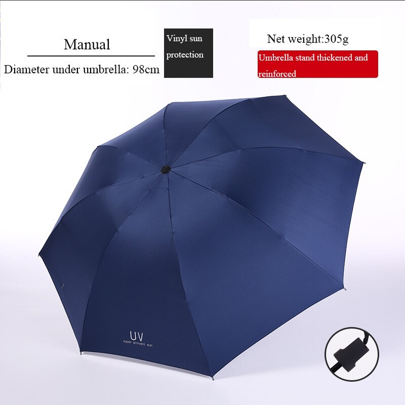 Rosa/blu/nero/blu Marina Militare/verde scuro ombrello soleggiato ombrello da pioggia manuale ombrello pieghevole in vinile ombrelli durevoli convenienti: marina militare blu