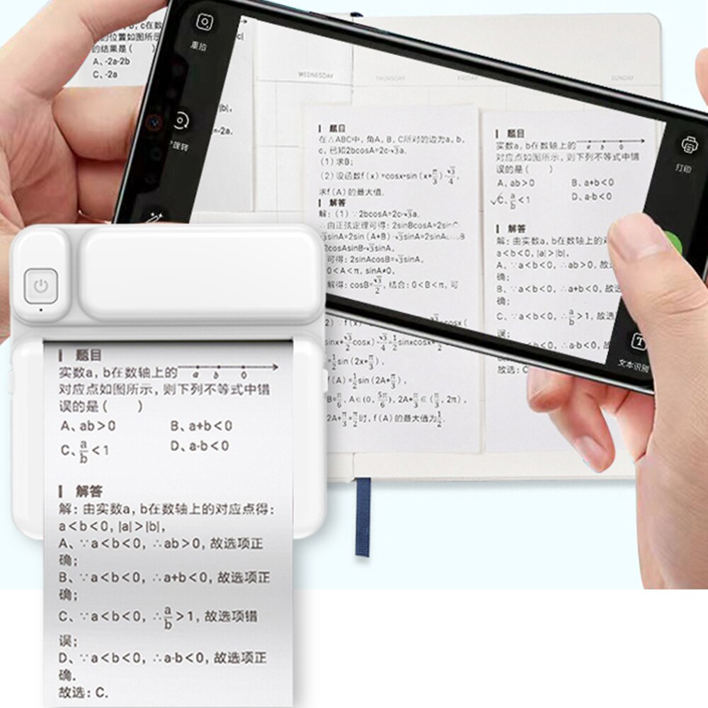 Pink Blue Portable Thermal Printer MINI Photo Pocket Thermal 58mm Printing Wireless Bluetooth Android IOS Label Notes Printer