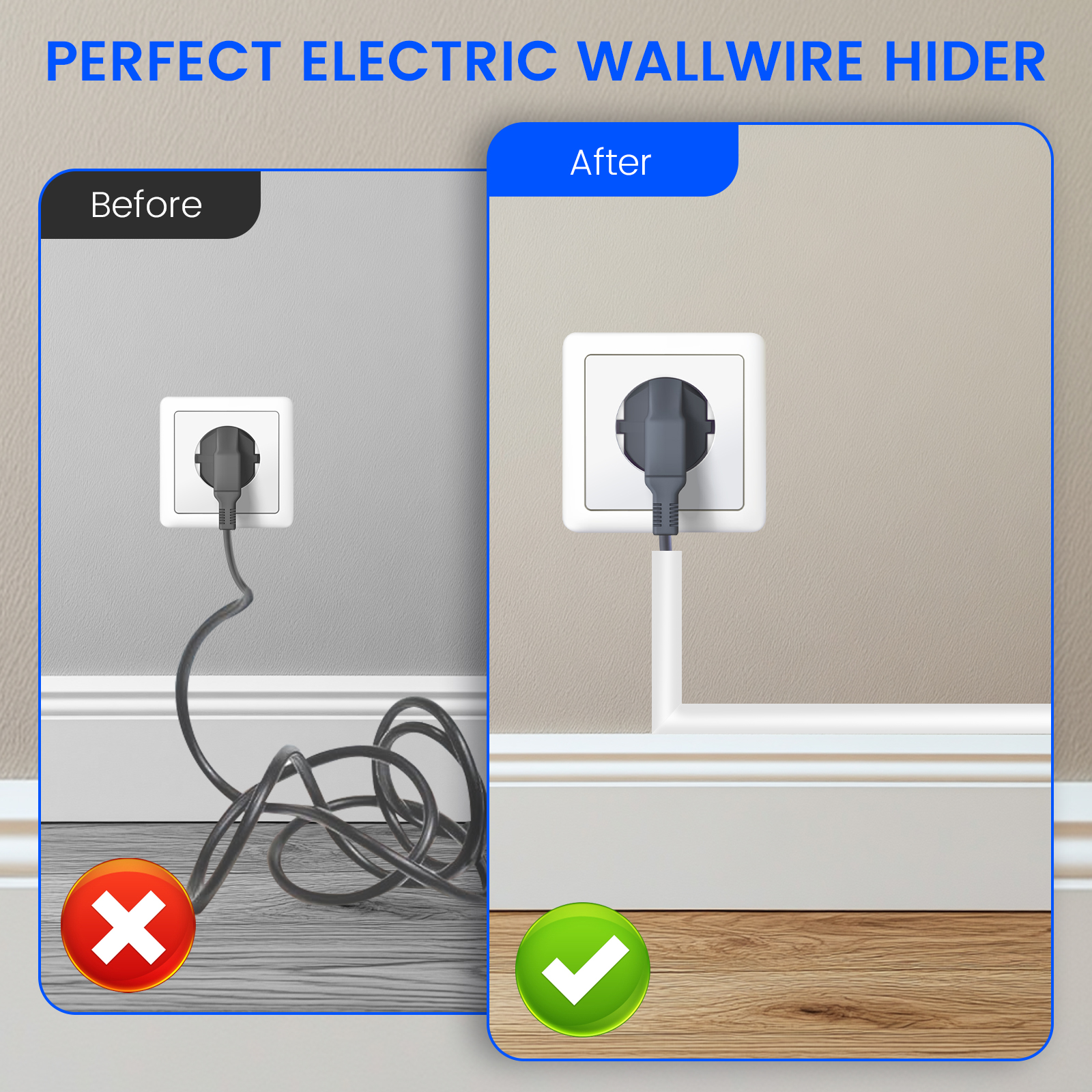 4/6/8 m Floor Cord Cover Floor Cable Sheaths PVC Flexible Electrical Conduit Cable Protectors Self-adhesive Cable Hiders